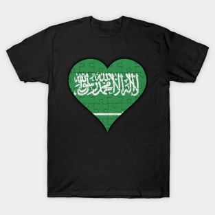 Saudi Arabian Jigsaw Puzzle Heart Design - Gift for Saudi Arabian With Saudi Arabia Roots T-Shirt